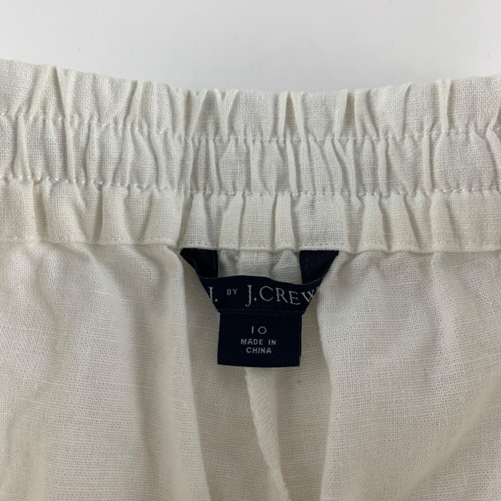 J. Crew White Linen High Rise Ankle Pant 10 - Picture 4 of 7